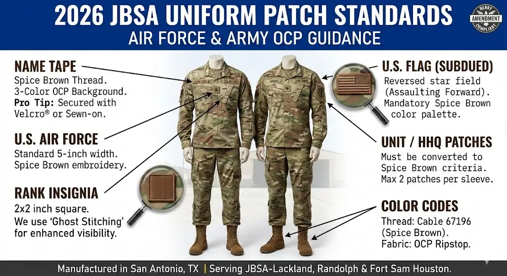 2026 JBSA OCP Uniform Patch Placement Guide