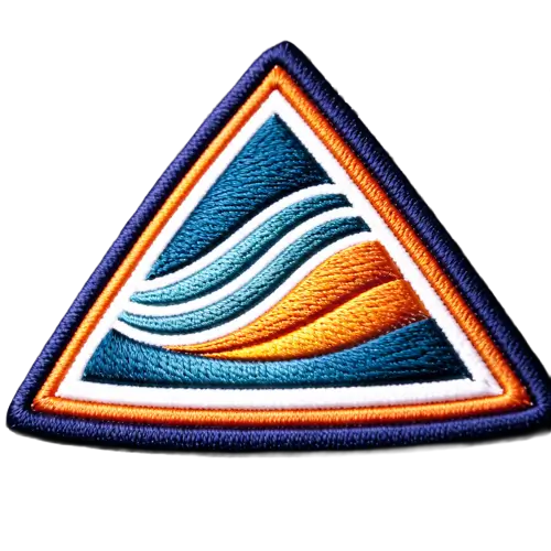 75% embroidery coverage triangle logo patch.